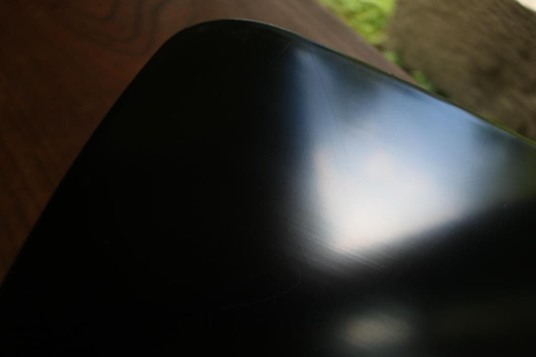 極小保管傷のみ！シンプルデザインに上質黒漆の美しい隅丸四方膳（検輪島塗お膳お盆