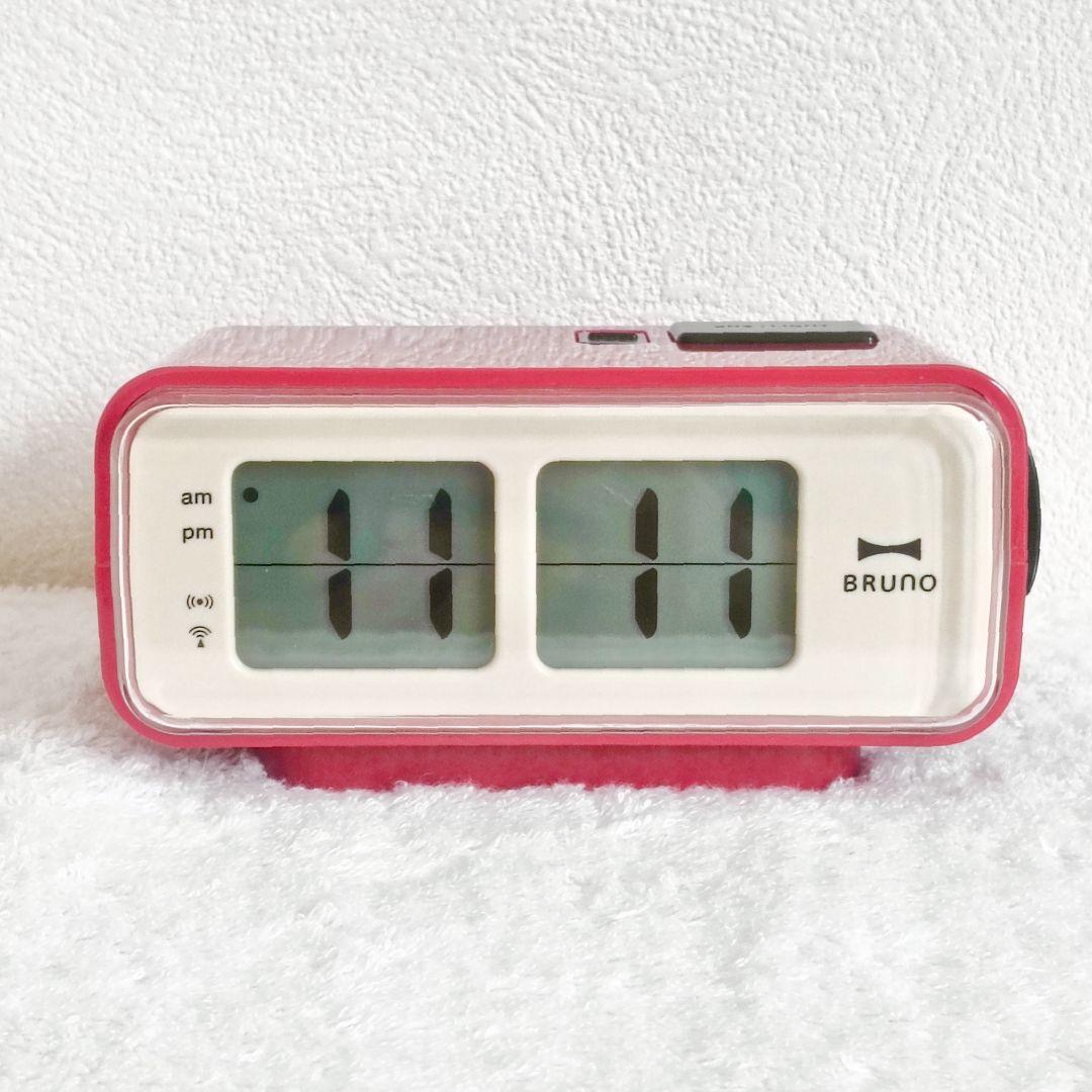 BRUNO LCDレトロアラームクロックS BCR003 レッド 電波時計 希少