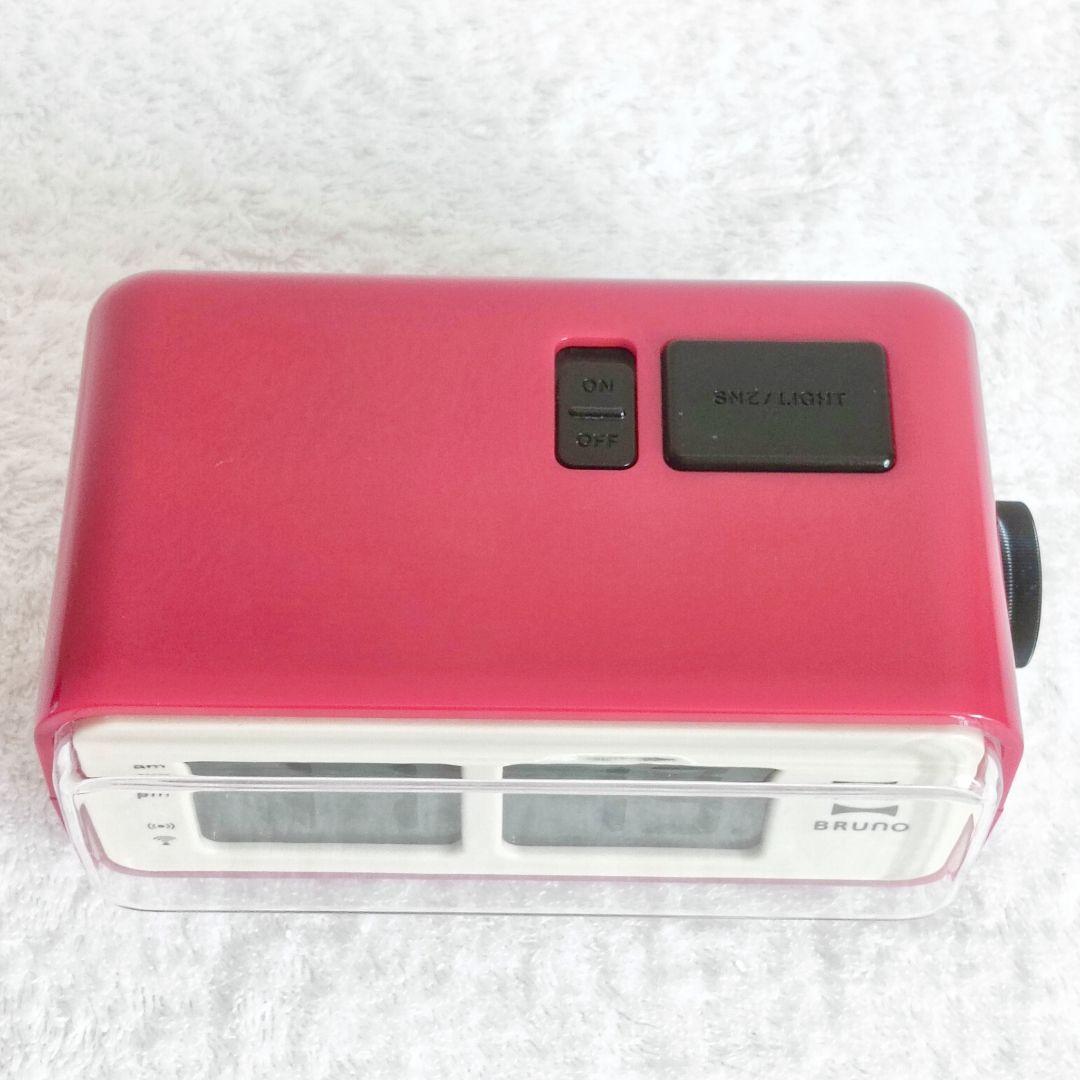 BRUNO LCDレトロアラームクロックS BCR003 レッド 電波時計 希少