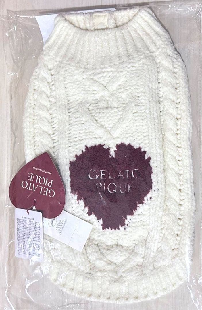 ジェラートピケ 【Valentine】ハートアランハイネックプルオーバー