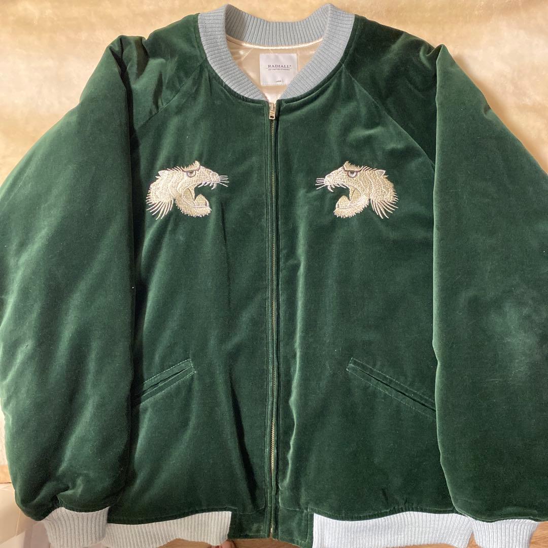 RADIALLダークグリーン ベロアジャケット L