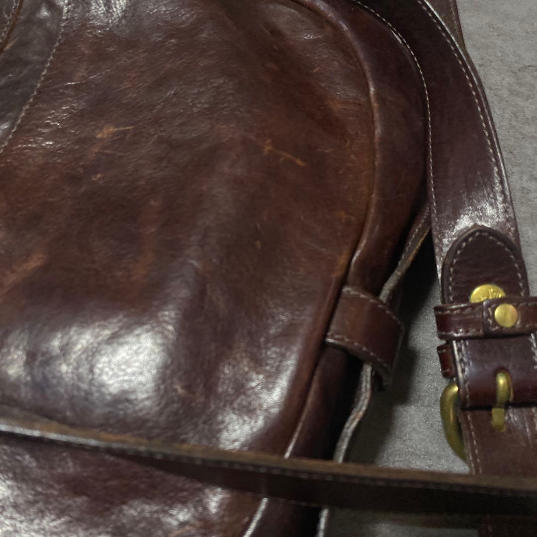 【✨希少✨】イルビゾンテ ロゴ刻印 ショルダーバッグ レザー 茶色