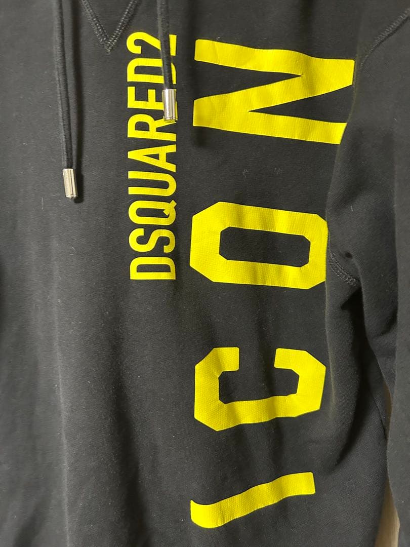 DSQUARED2 ICON ロゴプリント プルオーバーパーカー ブラック L