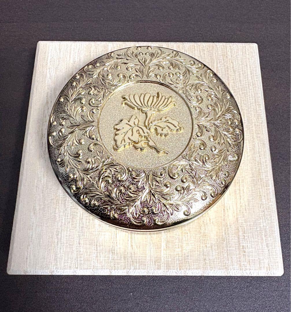 貴重！皇居　シャンパンゴールドがま口財布　小物入れ　ミラー3点セット