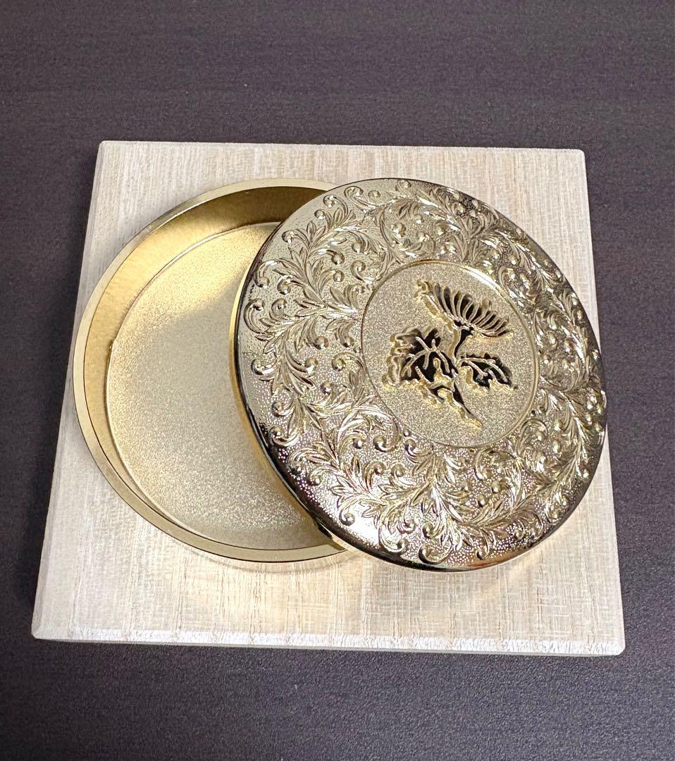 貴重！皇居　シャンパンゴールドがま口財布　小物入れ　ミラー3点セット