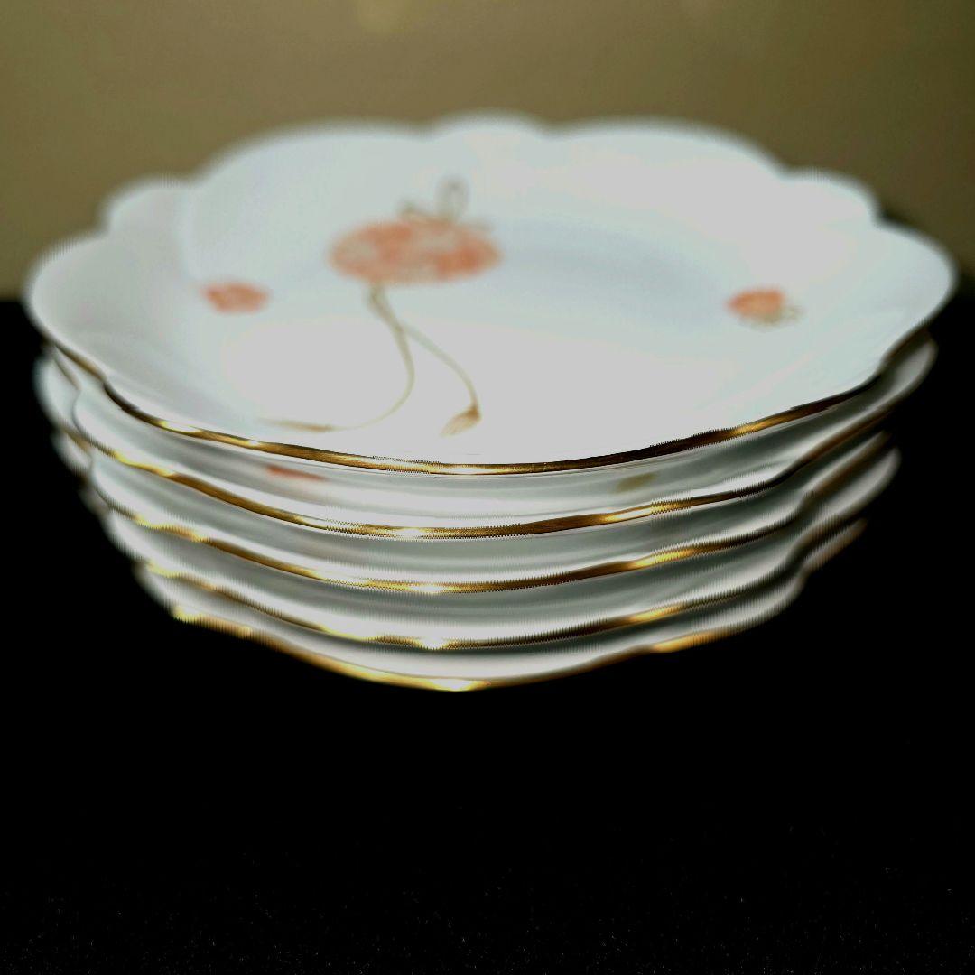 大倉陶園　花毬　13cm　梅型小皿揃　5枚