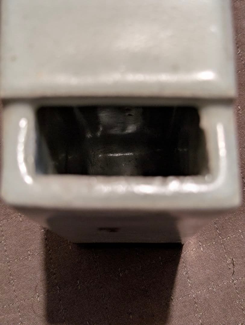 益子焼 柿釉花入 作家不明