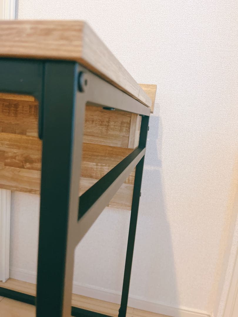 木目調デスク 幅98 スチール脚