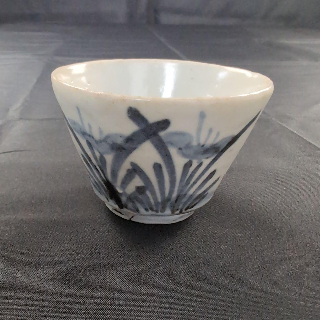 初期伊万里そば猪口 古伊万里そば猪口 厚底 高台付き 合わせ箱付き