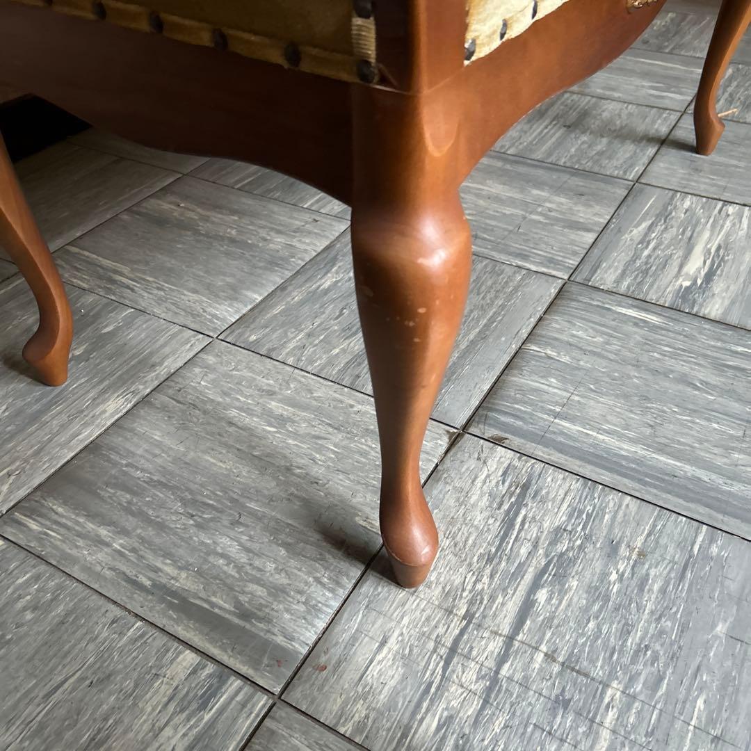 ヴィンテージ　約２人掛け　レトロモダンな古い木製チェアソファ カフェ撮影スタジオ