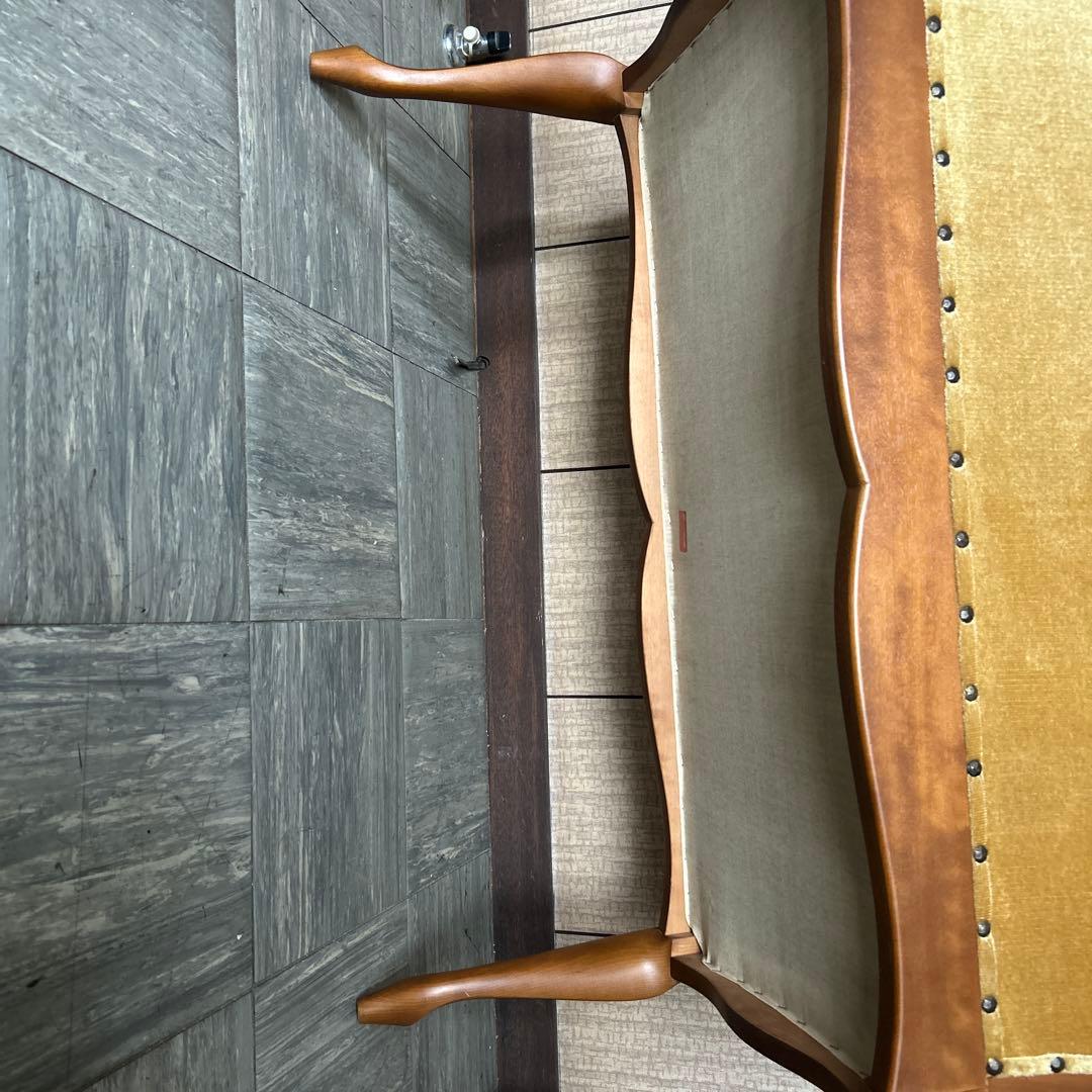 ヴィンテージ　約２人掛け　レトロモダンな古い木製チェアソファ カフェ撮影スタジオ