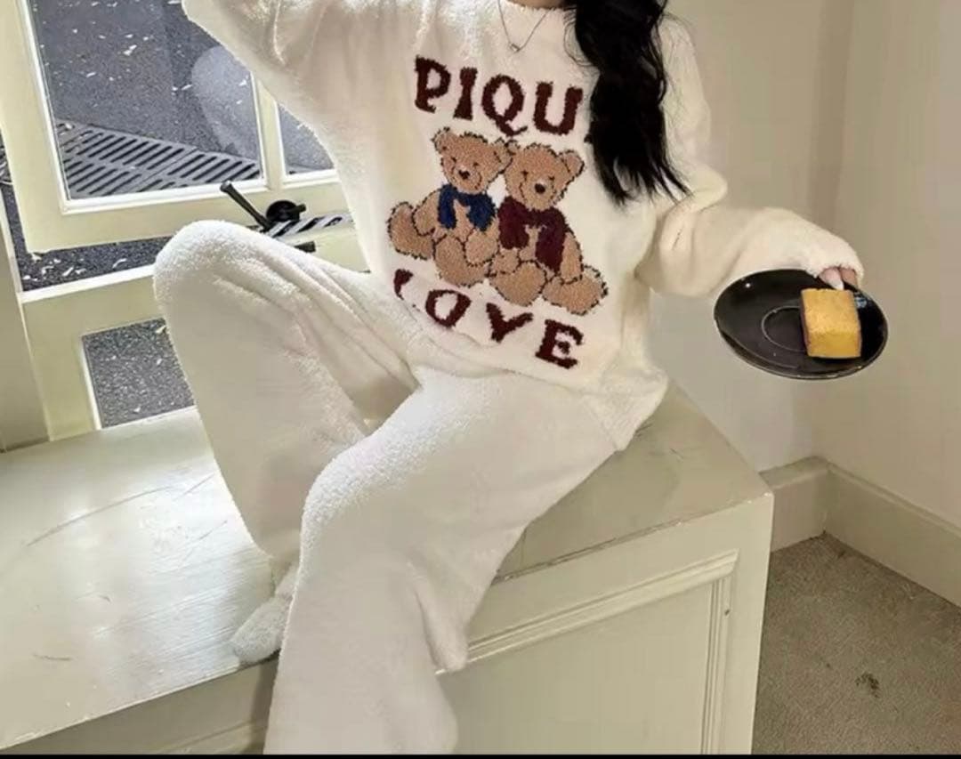 新品ジェラートピケ　ホリデーベア　ジャガードプルオーバー&ロングパンツ