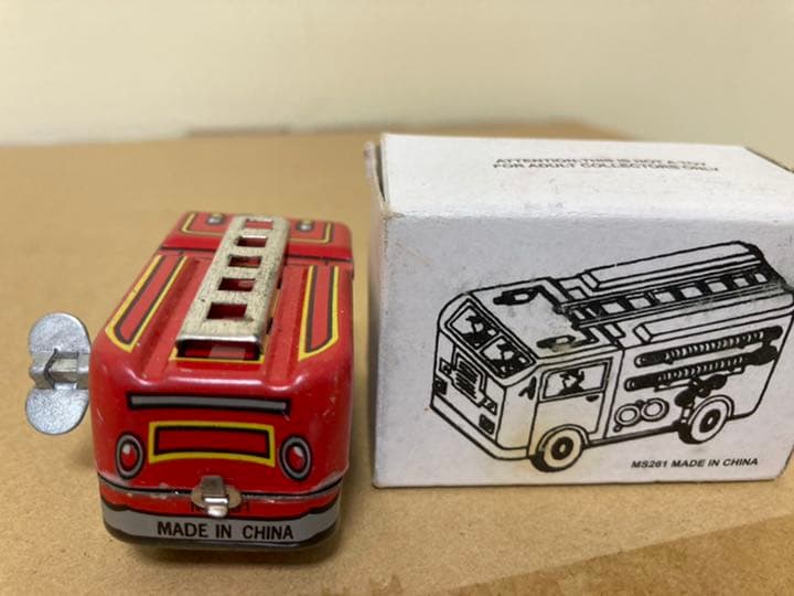 レトロ　金属製　消防車　動けます