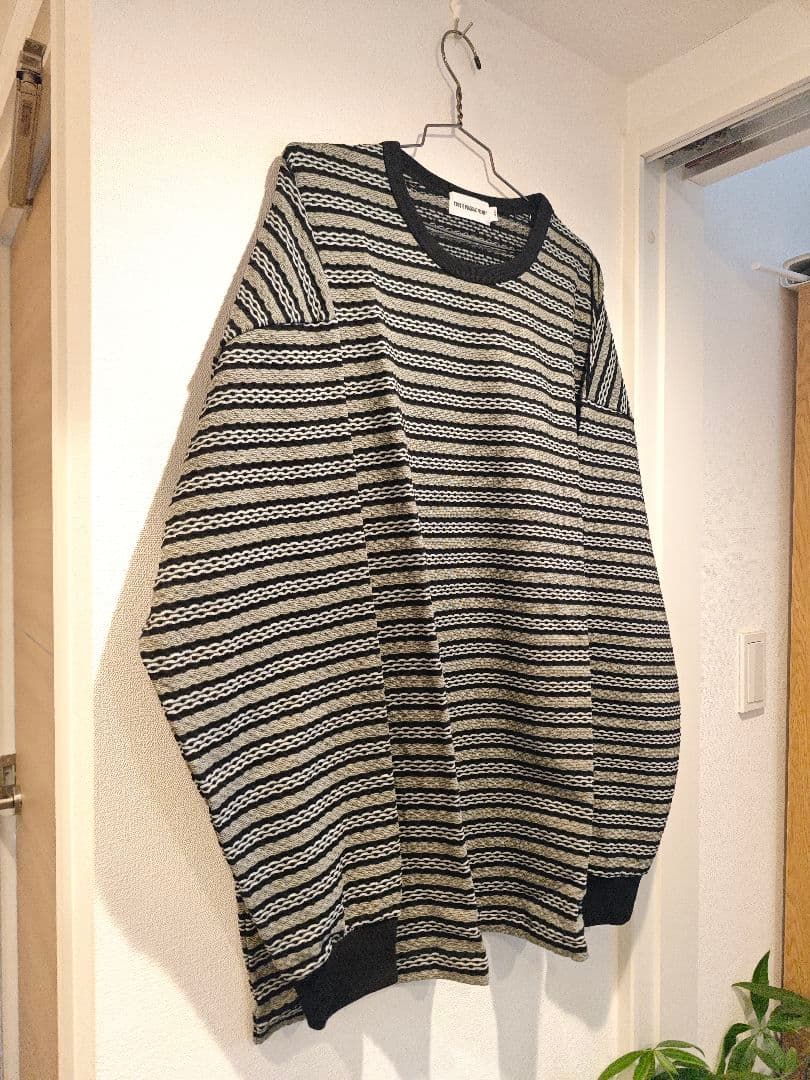 COOTIE (クーティー)　 Jacquard Border L/S Tee