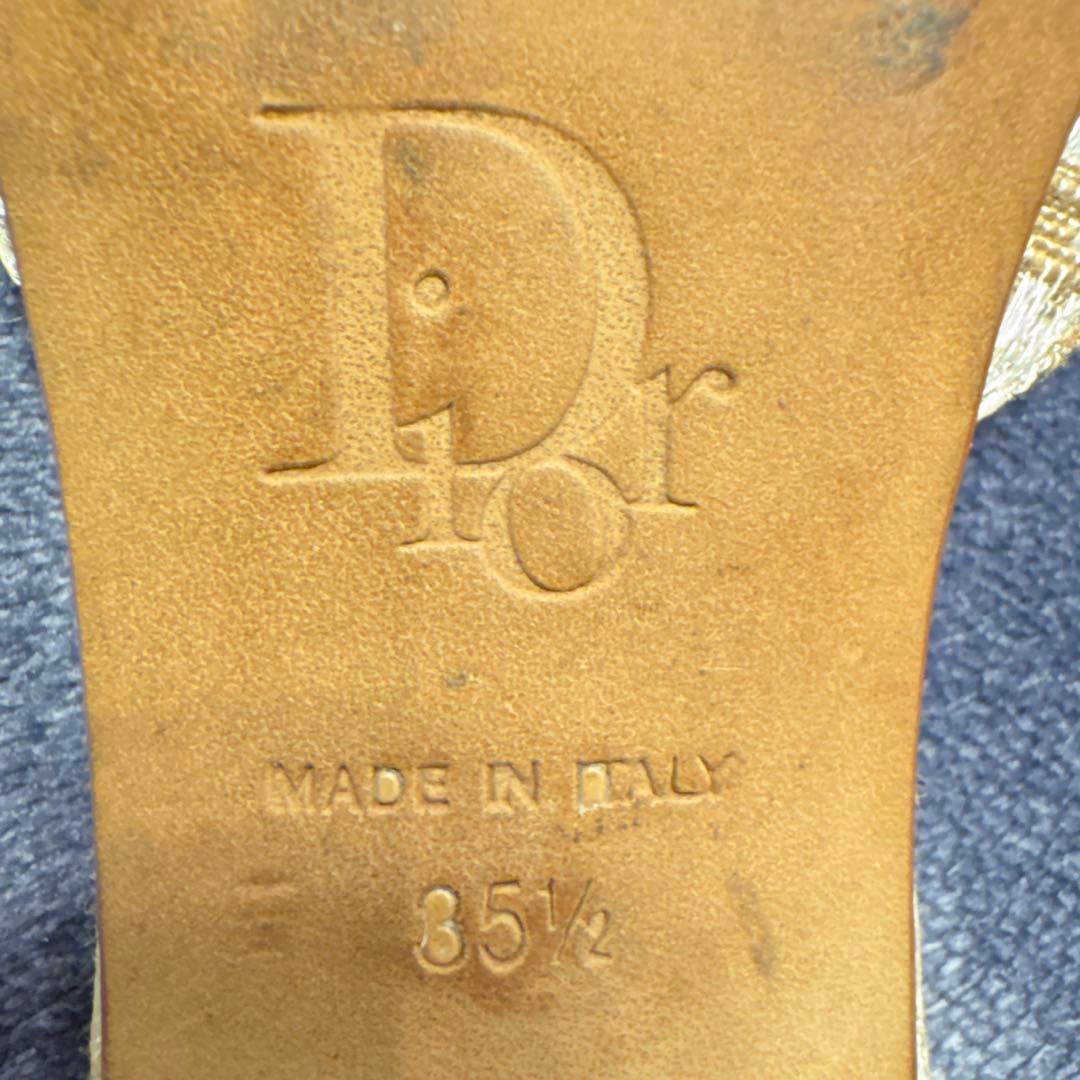 Dior ディオール ミュール 南京錠 鍵 チャーム トロッター 茶色 35.5