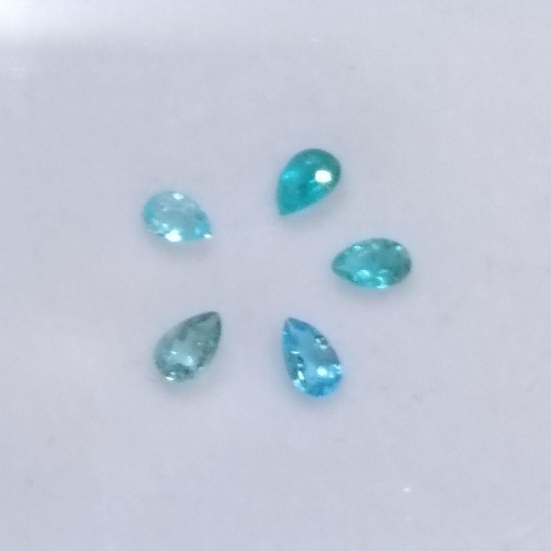 パライバトルマリン メレ ペアシェイプカット セット ５ピース まとめ買いセット