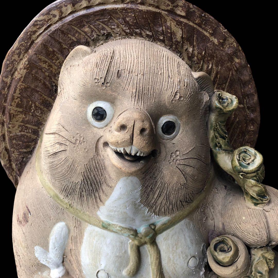 希少　60センチ　信楽焼　白たぬき　置物 骨董／アンティーク　ヴィンテージ 陶器