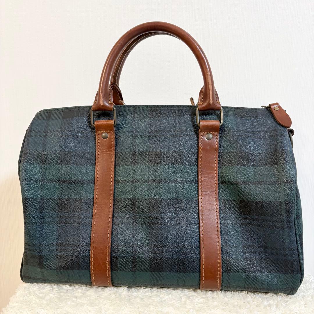 美品　ポロラルフローレン　ボストンバッグ　ミニ ブラックウォッチ　チェック　希少