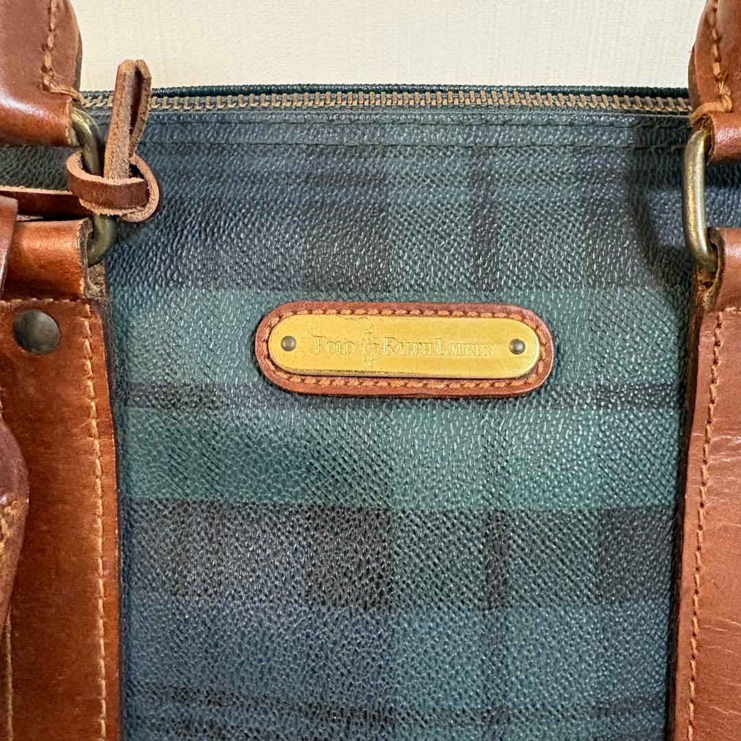 美品　ポロラルフローレン　ボストンバッグ　ミニ ブラックウォッチ　チェック　希少