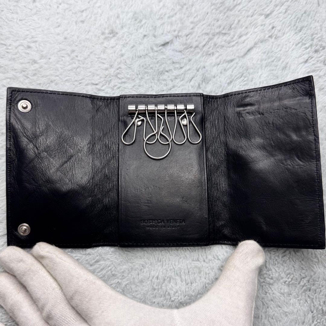 RFID ボッテガヴェネタ キーケース マキシイントレチャート 6連 黒