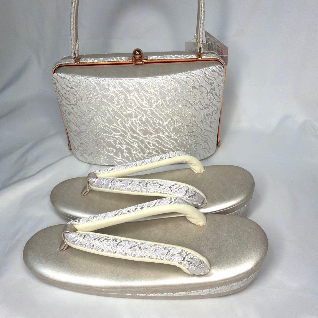新品　草履　バッグ　セット　ローヴデコルテ　Mサイズ　シルバー　2025年モデル