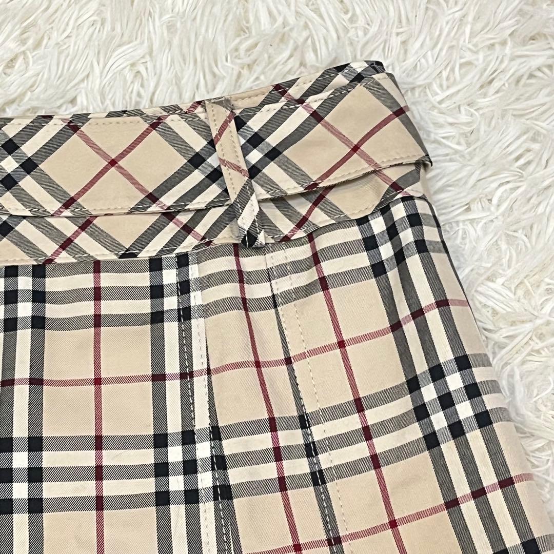 BURBERRY BLUELABELノバチェック　プリーツヒダスカート膝丈ベルト