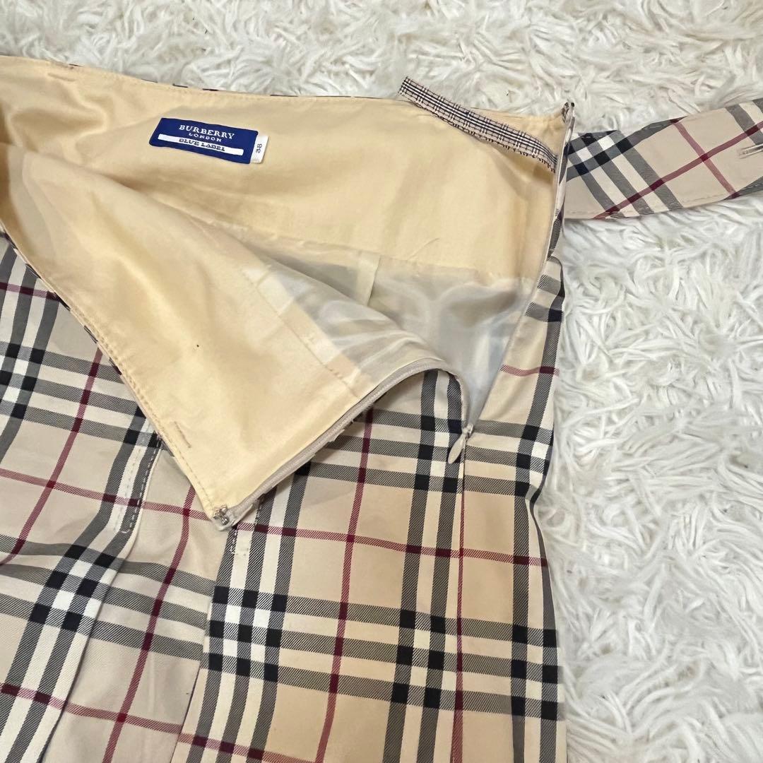 BURBERRY BLUELABELノバチェック　プリーツヒダスカート膝丈ベルト