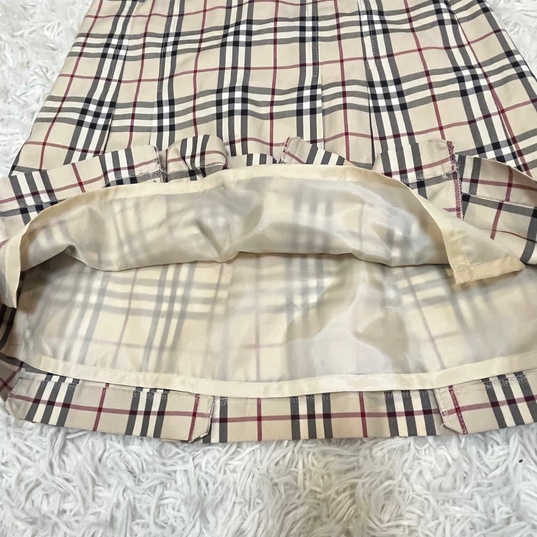BURBERRY BLUELABELノバチェック　プリーツヒダスカート膝丈ベルト