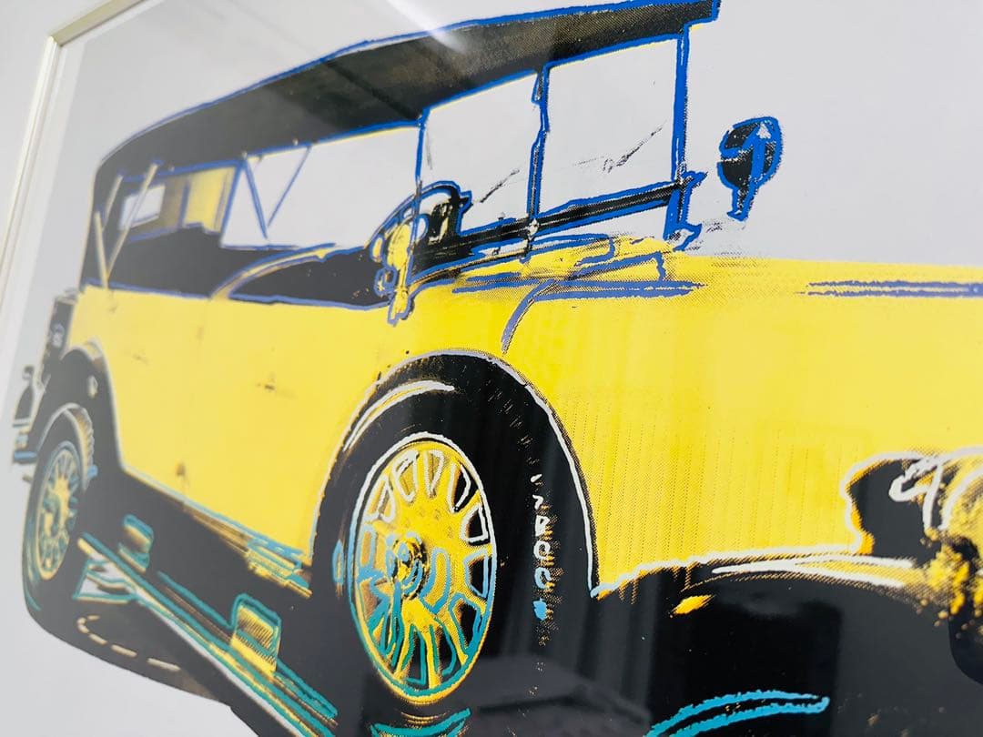 【アンディウォーホル】大型額装メルセデスアート　黄色い車