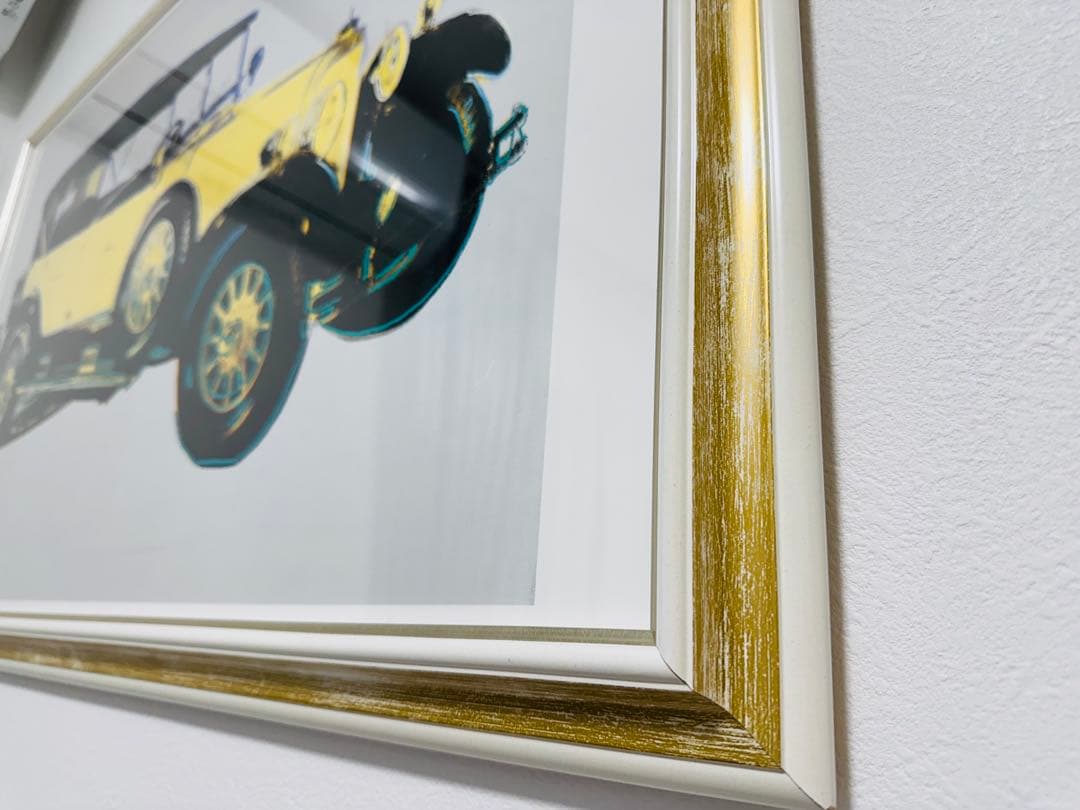 【アンディウォーホル】大型額装メルセデスアート　黄色い車