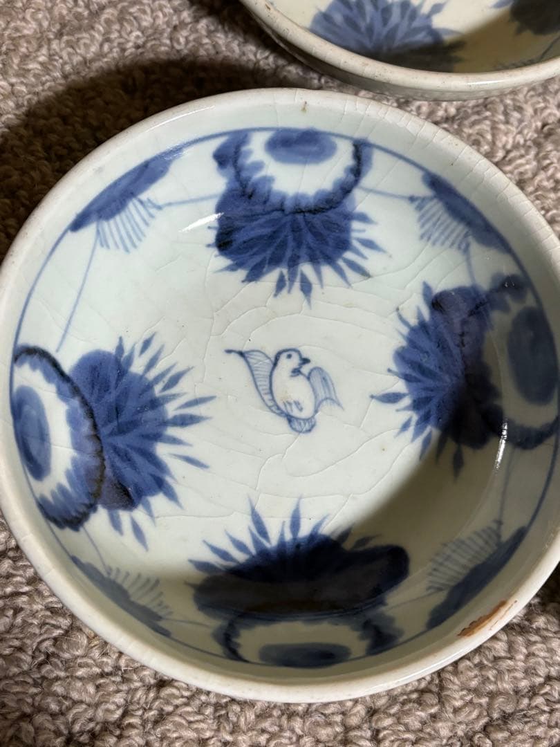 古伊万里 江戸時代 染付 なます皿 くらわんか 骨董品 藍色 有田焼き