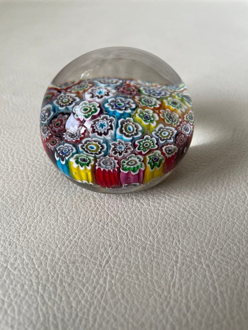 ベネチアンガラス ペーパーウエイト 文鎮 ミルフィオリ カラフル ガラス工芸