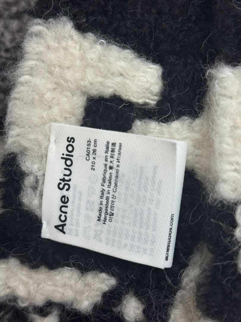 新品　Acne studiosアルパカ×ナイロン 千鳥格子柄 マフラー ストール