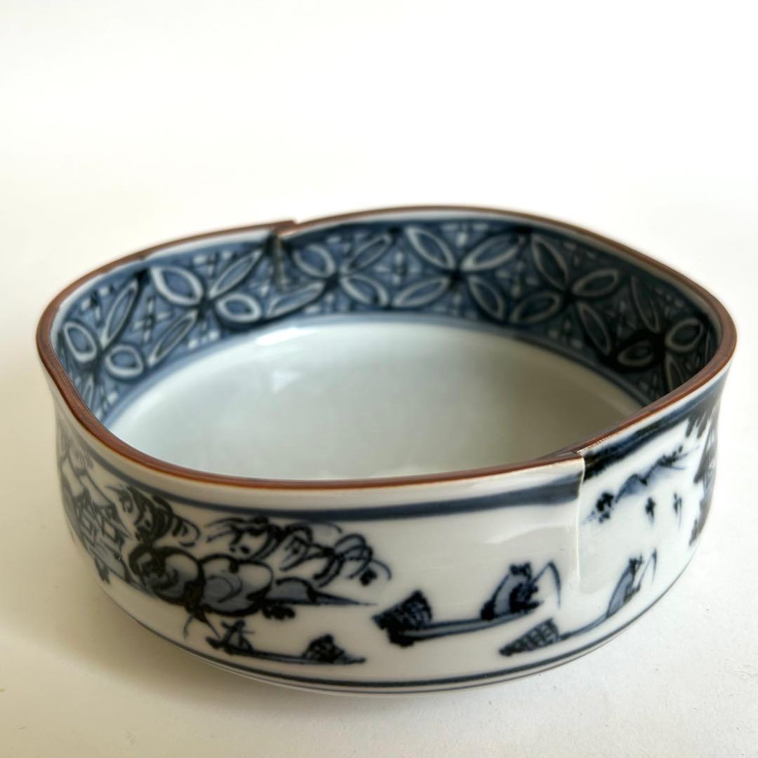 【未使用】清水焼 向付 陶器 染付 中鉢 小鉢 セット 5客揃い