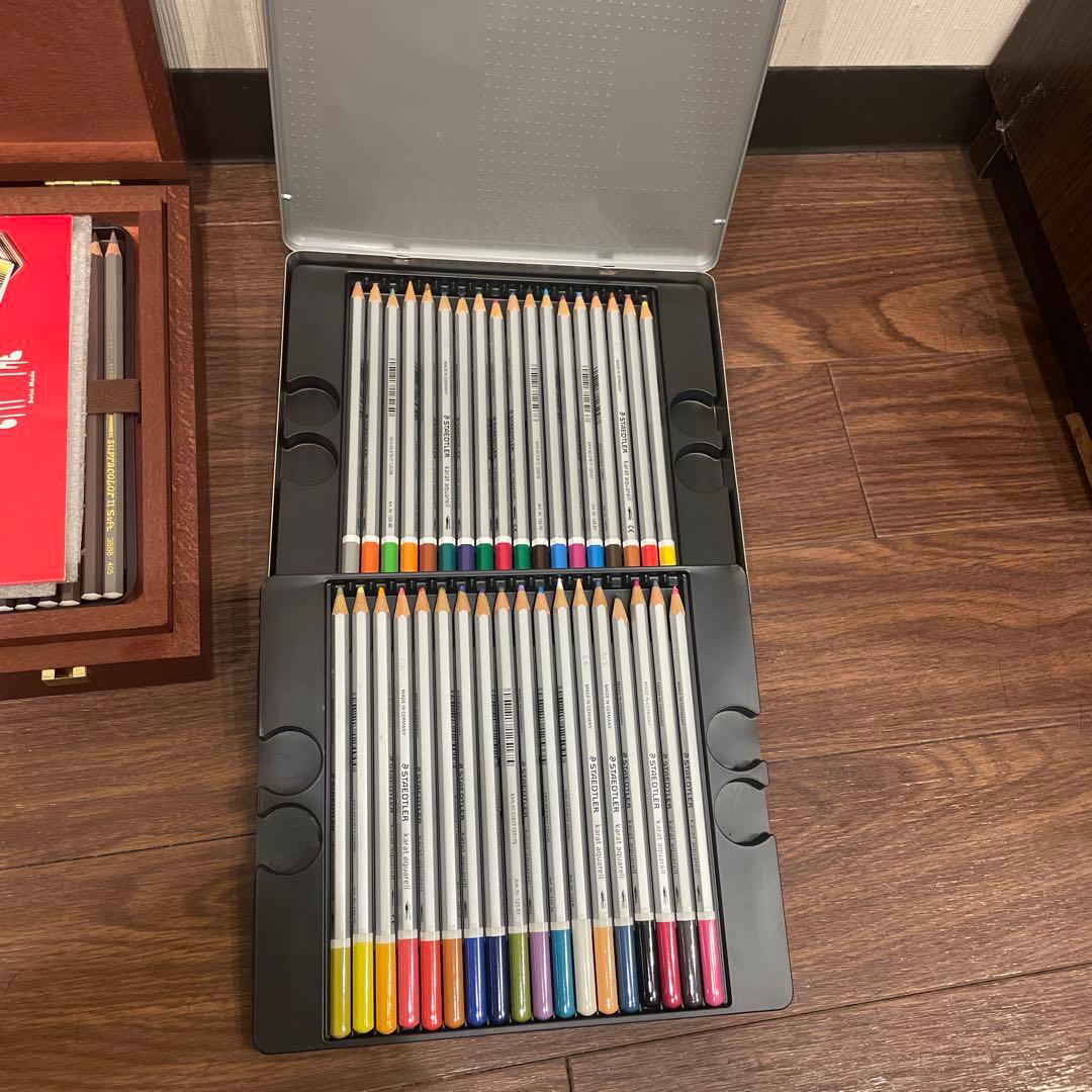 美品！カランダッシュ水溶性鉛筆120+36色セット色鉛筆漫画家画家プロ絵描き画材