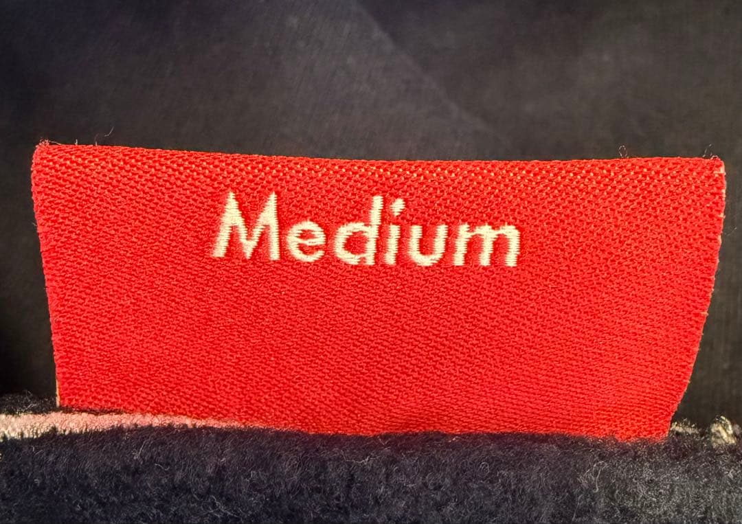 Supreme サテン アップリケ フーディ パーカー M ネイビー