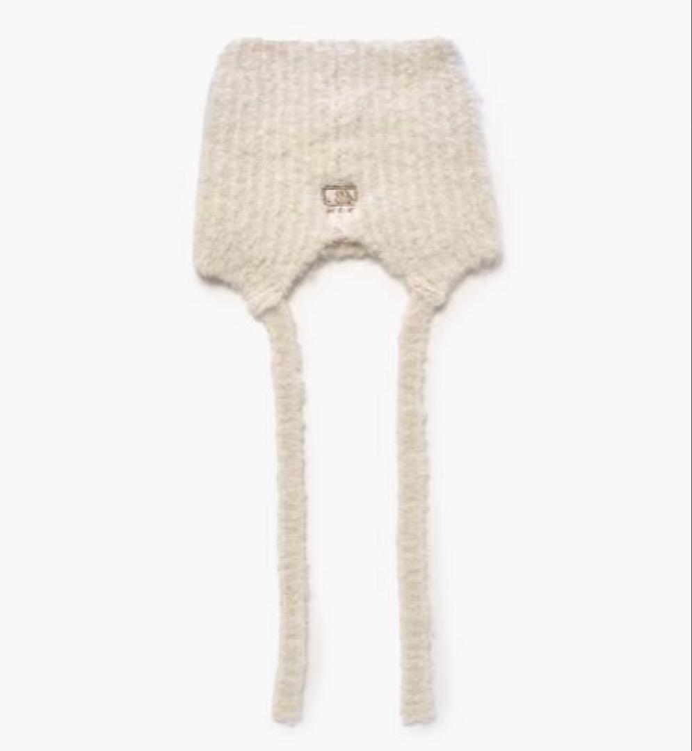 MLB Korea 猫耳 ミャオン ビーニー 紐付き 韓国限定 ホワイト