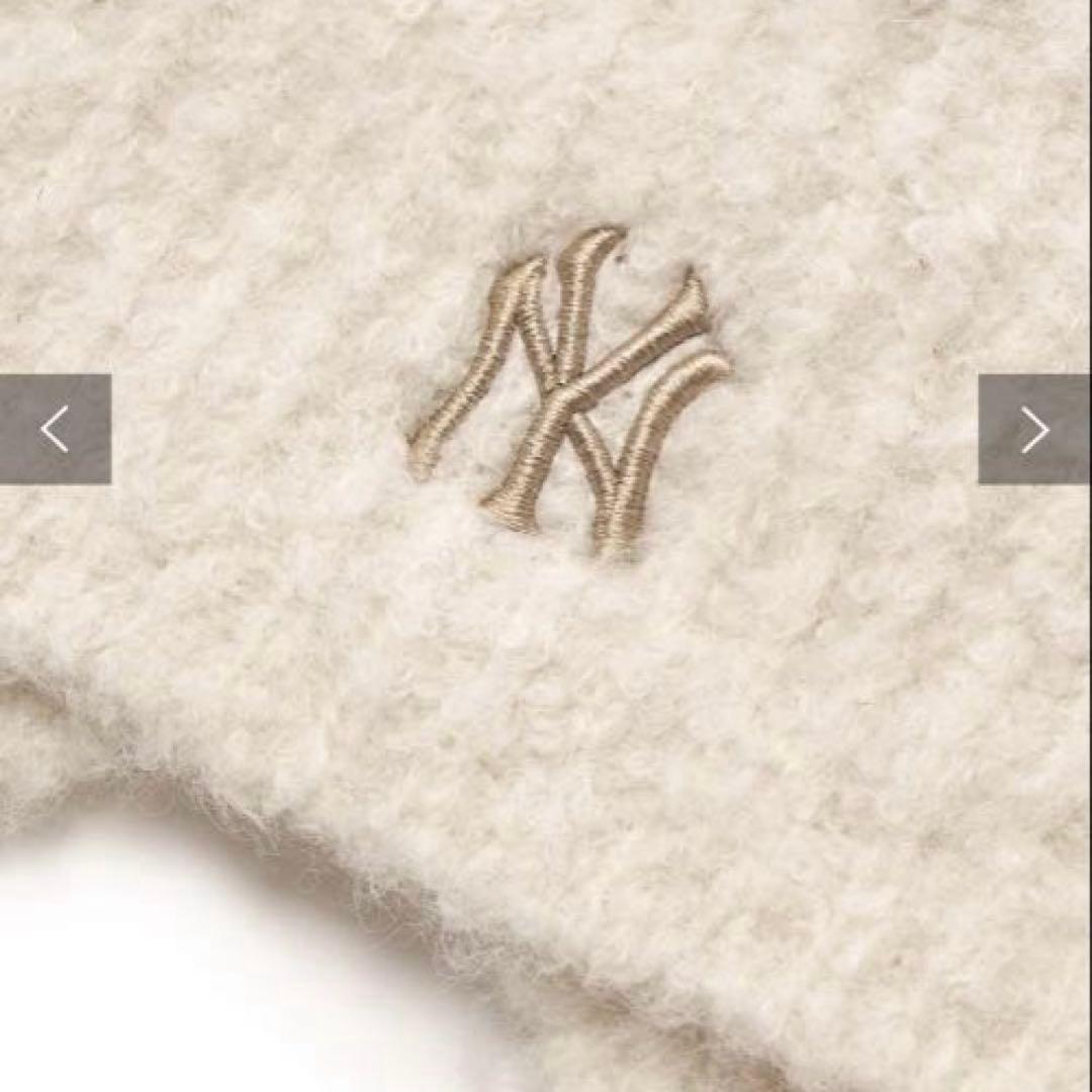 MLB Korea 猫耳 ミャオン ビーニー 紐付き 韓国限定 ホワイト