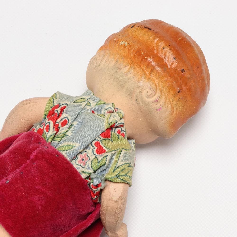 109C 陶器人形 女の子 アンティーク レトロ 置物 インテリア 高さ8㎝