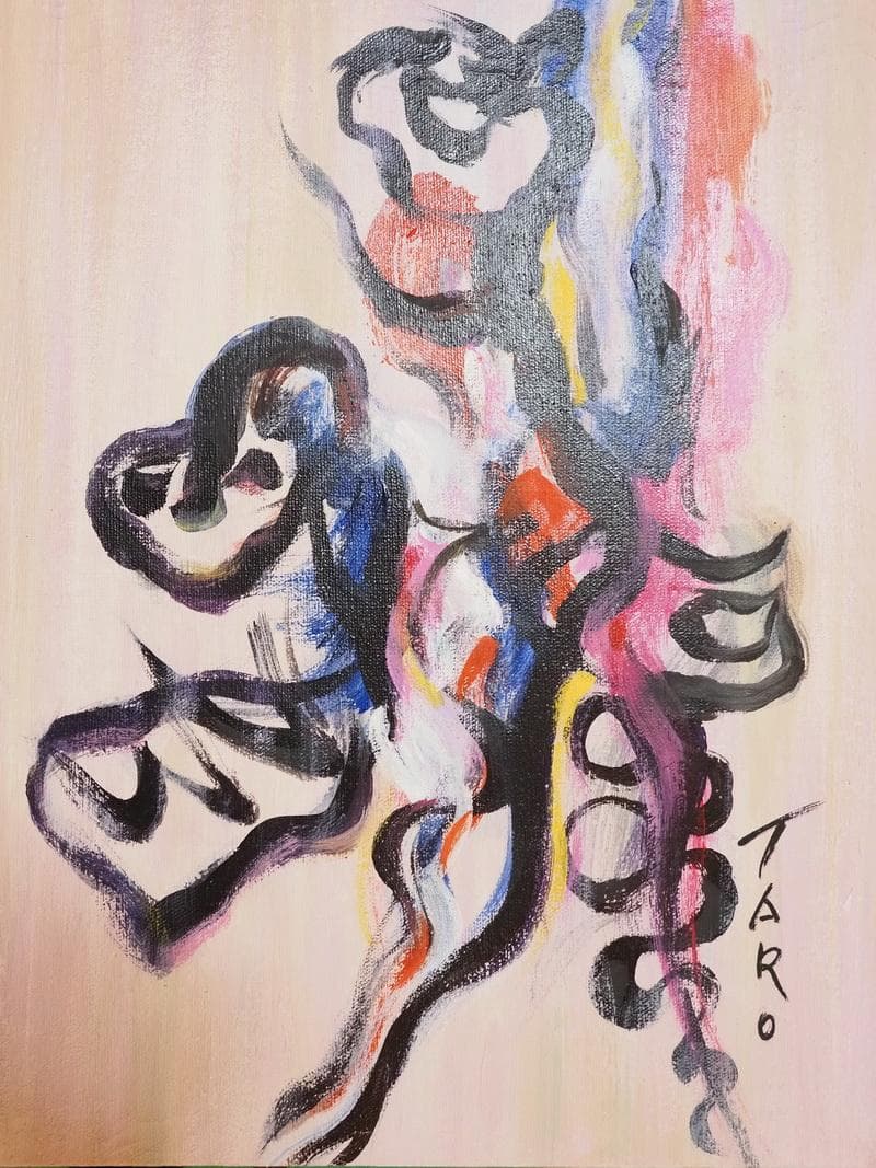 油絵　静物画　岡本太郎　斉唱　F６号　額付き　手描き　肉筆