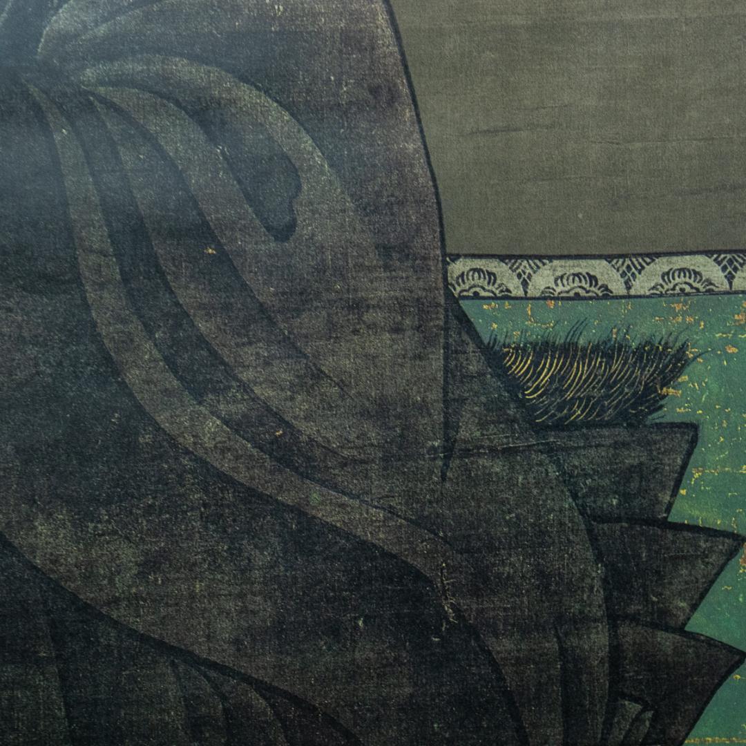 掛軸-1498　親鸞聖人像　熊皮御影　宇佐美松鶴堂　複製　総幅101センチの大幅