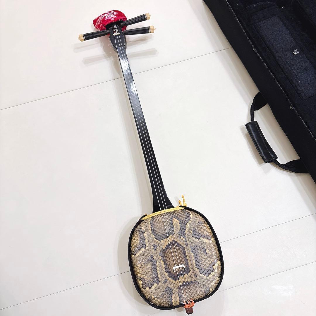 三線 本革 ケース 教本付き