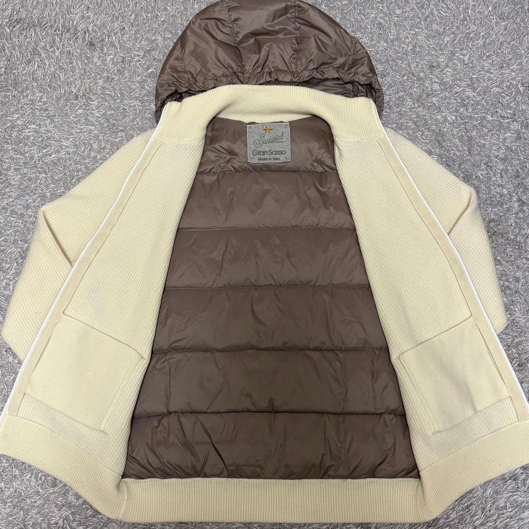 【美品54サイズ】グランサッソ ニット 切替 ダウンジャケット イタリア製