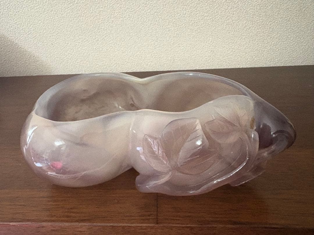 瑪瑙　置物　瓢箪形　小物入れ　時代物 メノウ　彫刻 骨董品 中国古玩 783g