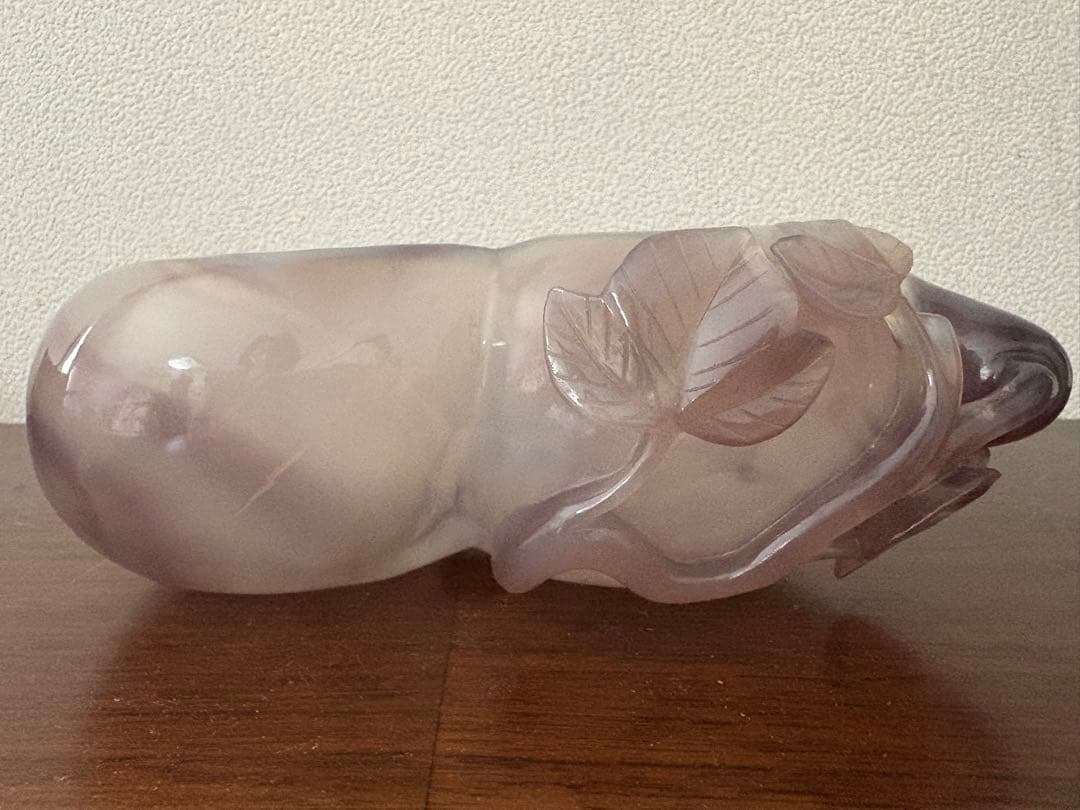 瑪瑙　置物　瓢箪形　小物入れ　時代物 メノウ　彫刻 骨董品 中国古玩 783g