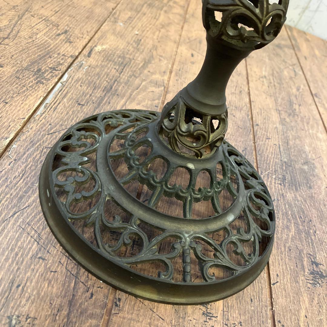 アンティーク 真鍮カフェテーブル サイドテーブル 花台 大理石 アイアン 小形