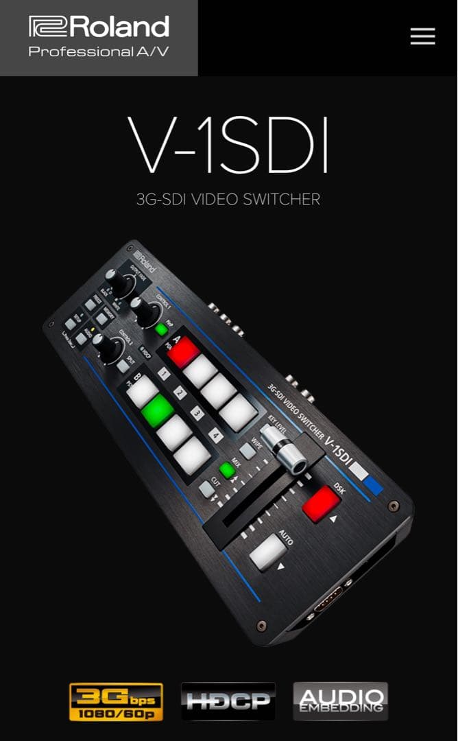 【ほぼ未使用】Roland V-1SDI ビデオスイッチャー ケース付き