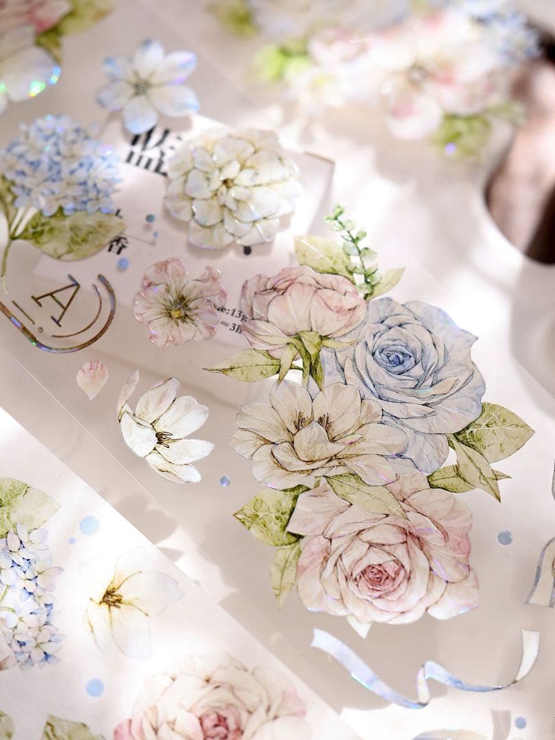 小白家文創《甜梦蓝》海外マスキングテープ　マステ 【2523】