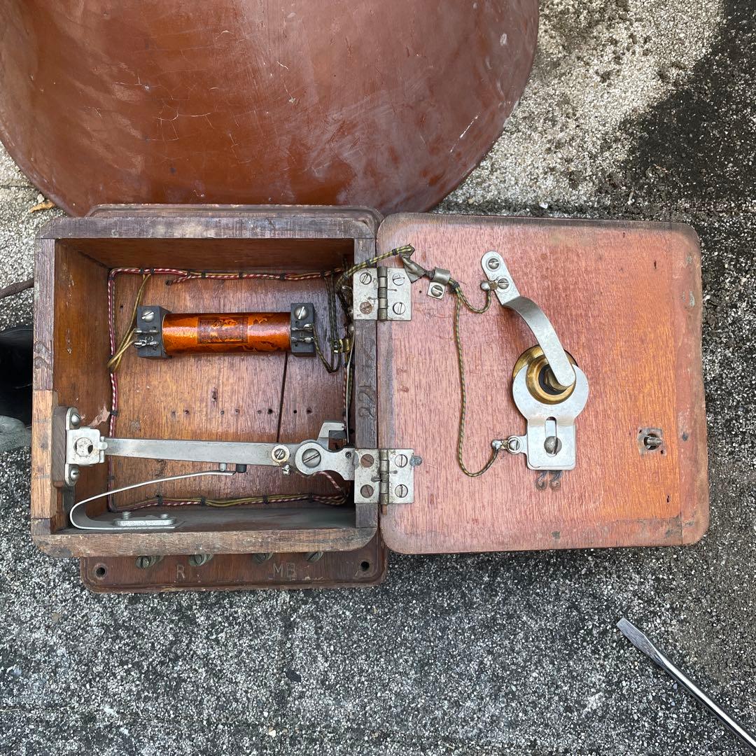 A 国鉄廃品 鉄道廃品 デルビル磁石式壁掛電話機　レトロ壁掛け電話機　国鉄電話機