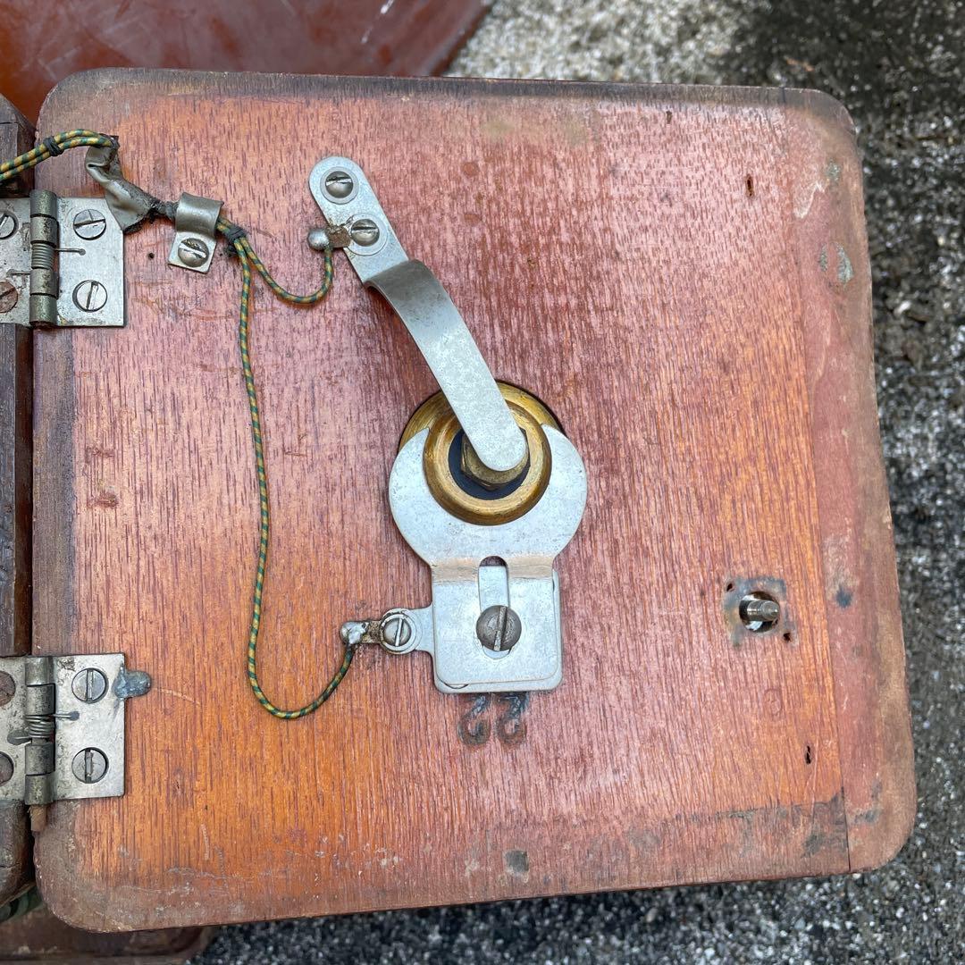 A 国鉄廃品 鉄道廃品 デルビル磁石式壁掛電話機　レトロ壁掛け電話機　国鉄電話機